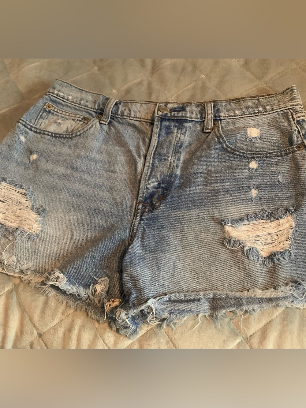 GAP Light Blue Distressed Denim Shorts